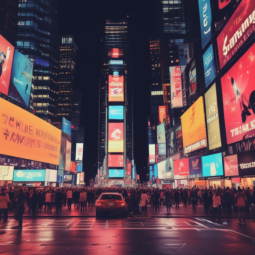 The enchanting lights of Times Square at night